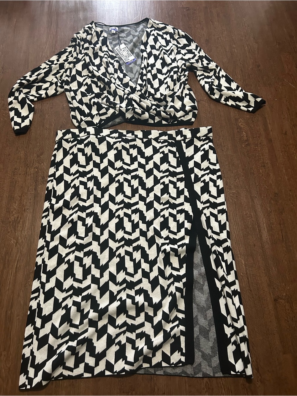 Future Collective with Kahlana Barfield Brown two-piece sweater knit set